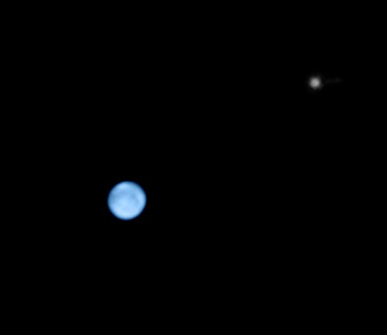 Neptune et moon Triton le 29 Septembre 2010 par Damian Peach